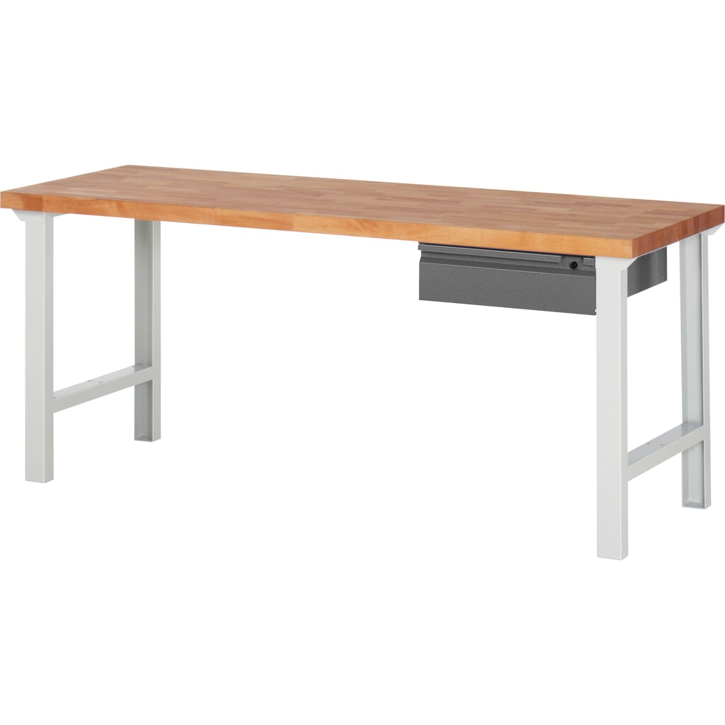 Werkbank Steinbock®, met lade, hxbxd 840 x 2.000 x 700 mm, RAL 7035 / 7016 Product afbeelding: Werkbank Steinbock®, met lade, hxbxd 840 x 2.000 x 700 mm, RAL 7035 / 7016
