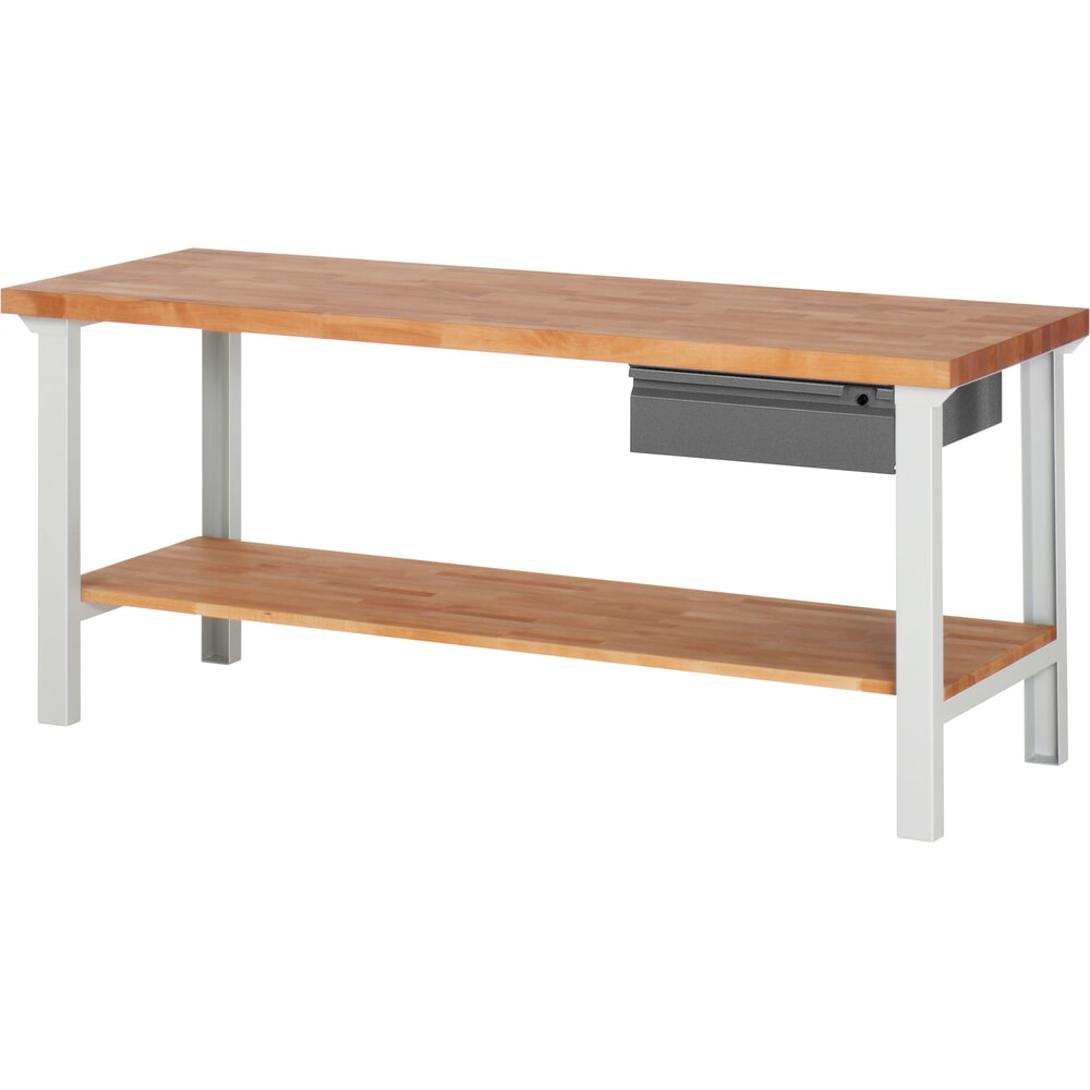 Product afbeelding: Werkbank Steinbock®, met lade en legbord, hxbxd 840 x 2.000 x 700 mm, RAL 7035 / 7016