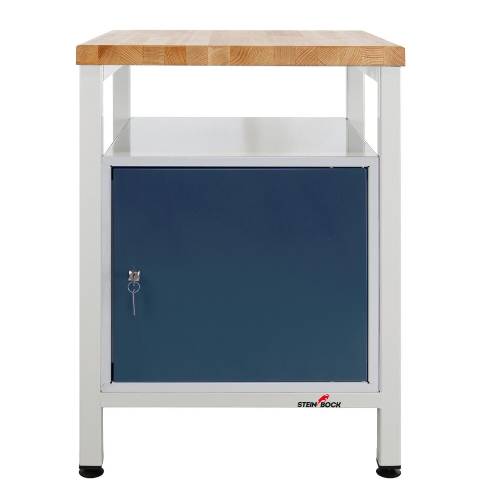 Product afbeelding: Werkbank Steinbock® Premium, 1 legruimte, 1 deur, draagvermogen 300 kg, hxbxd 840 x 600 x 600 mm, RAL 7035 / 7016