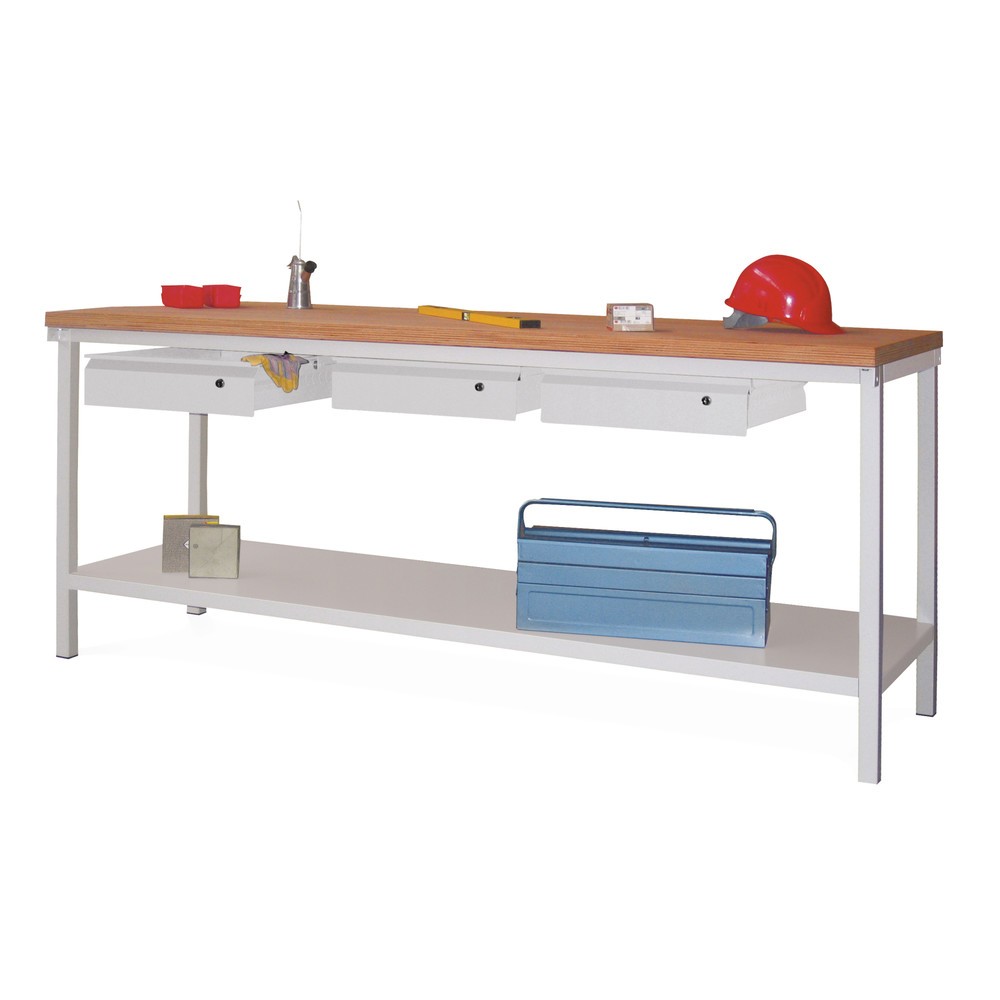 Product afbeelding: Werkbanktafel PAVOY met lade + aflegvlak, hxbxd 900 x 1.500 x 700 mm, antracietgrijs, antracietgrijs