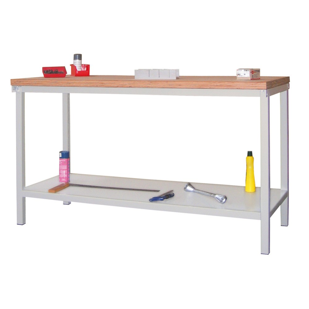 Product afbeelding: Werkbanktafel PAVOY met aflegvlak, hxbxd 900 x 2.000 x 700 mm, lichtgrijs