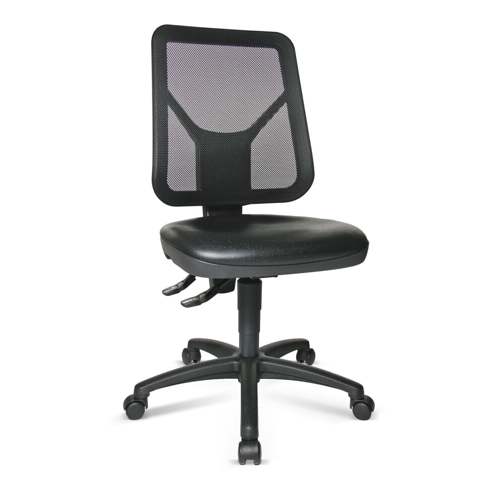 Productafbeelding nr. 1: Werkdraaistoel Topstar® Tec 80 PK, zithoogte 410-530 mm, netrugleuning, wielen, zwart