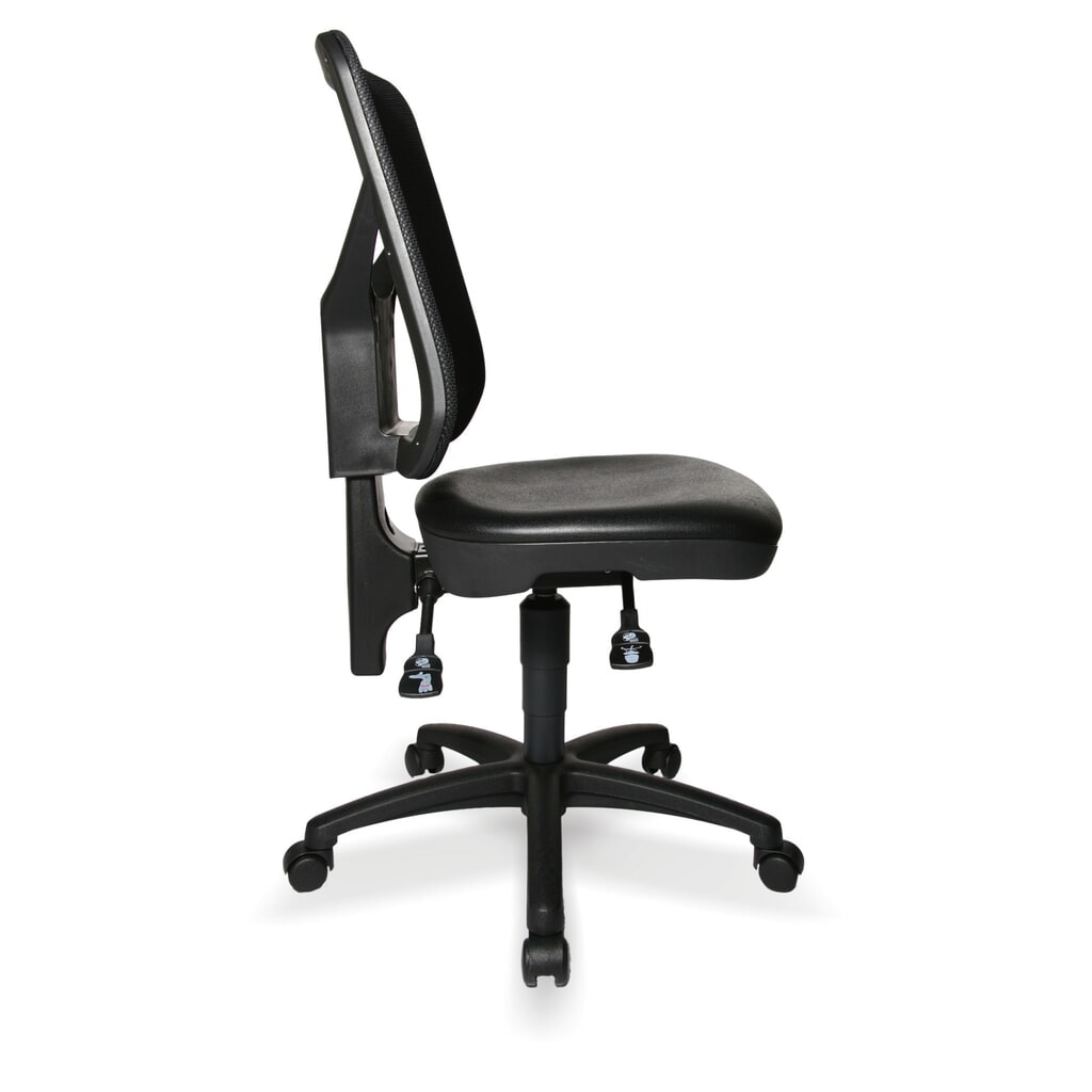 Werkdraaistoel Topstar® Tec 80 PK, zithoogte 410-530 mm, netrugleuning, wielen, zwart Productafbeelding nr. 3: Werkdraaistoel Topstar® Tec 80 PK, zithoogte 410-530 mm, netrugleuning, wielen, zwart