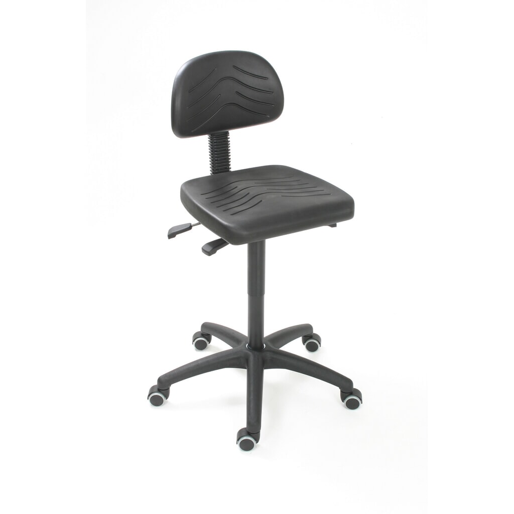 Product afbeelding: Werkkruk HEMMDAL Easy polyurethaan, zithoogte 450-650 mm, kunststof onderstel, wielen
