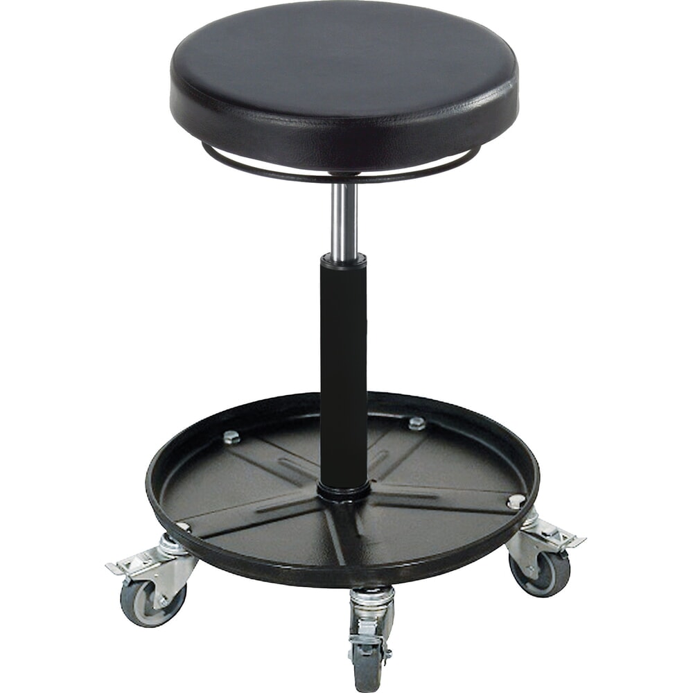 Product afbeelding: Werkkruk meychair, met ronde PU zitting, zithoogte 420-550 mm, met schaalvoet en vergrendelbare wielen
