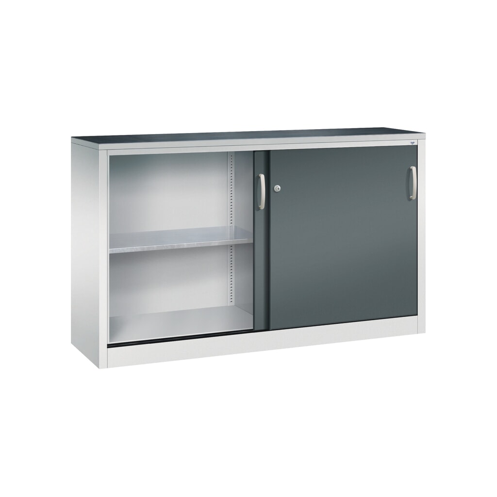 Productafbeelding nr. 4: Werkplaatsbijzetkast C+P met 2 legborden, hxbxd 1.000 x 1.600 x 400 mm, scheidingswand, lichtgrijs, antracietgrijs