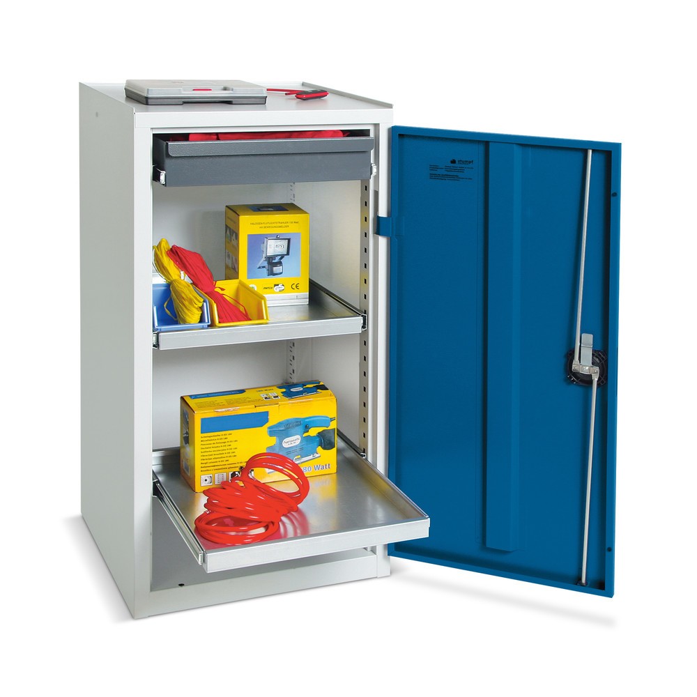 Product afbeelding: Werkplaatsbijzetkast stumpf® met 1 lade + 2 bakken, hxbxd 1.000 x 500 x 500 mm, lichtgrijs