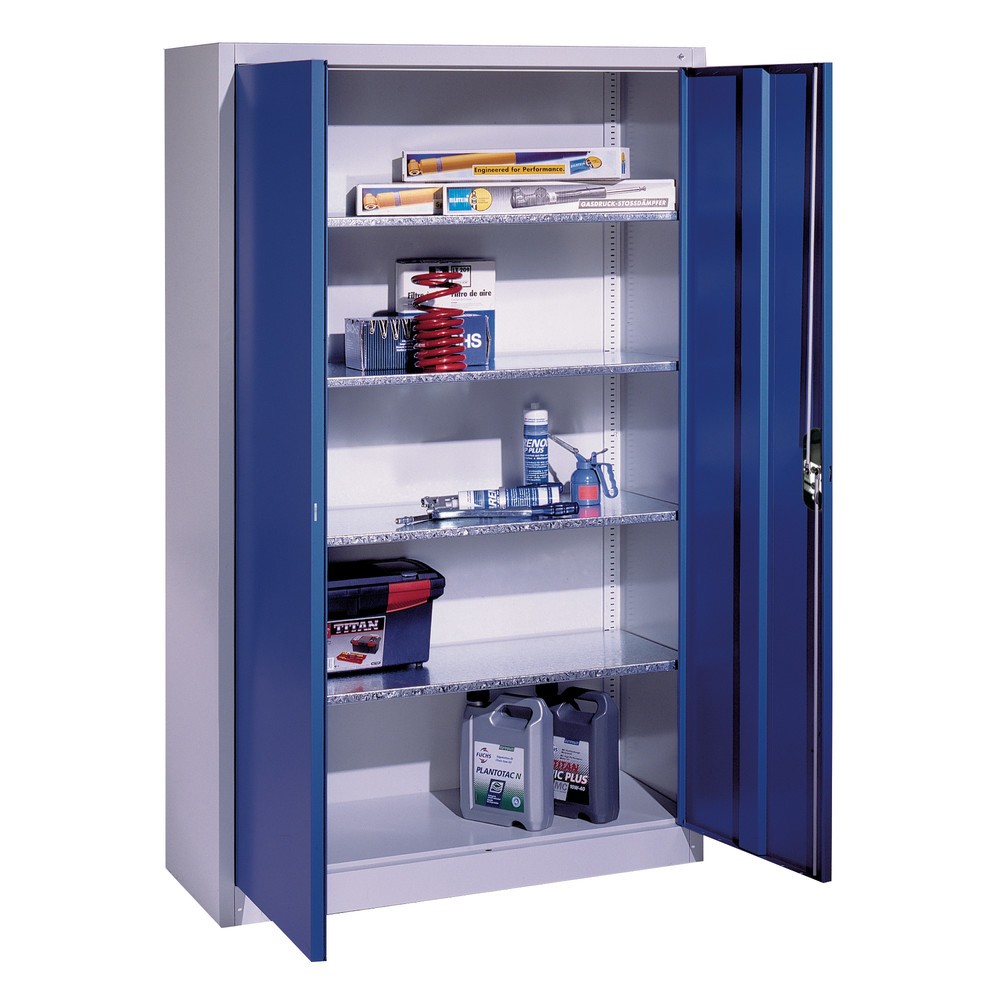 Productafbeelding nr. 17: Werkplaatsdraaideurkast C+P met 4 legborden, hxbxd 1.950 x 700 x 400 mm, antracietgrijs, robijnrood