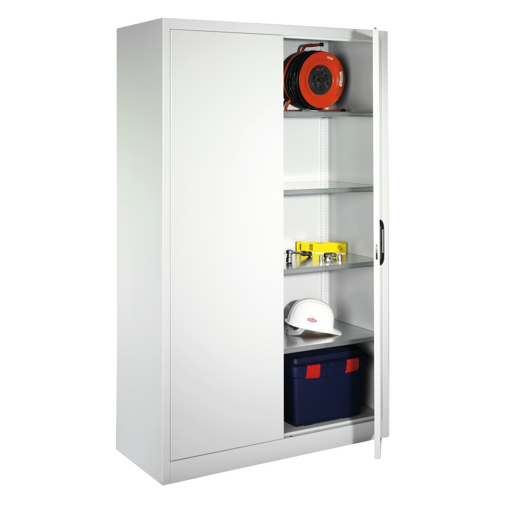 Productafbeelding nr. 15: Werkplaatsdraaideurkast C+P met 4 legborden, hxbxd 1.950 x 700 x 400 mm, antracietgrijs, robijnrood