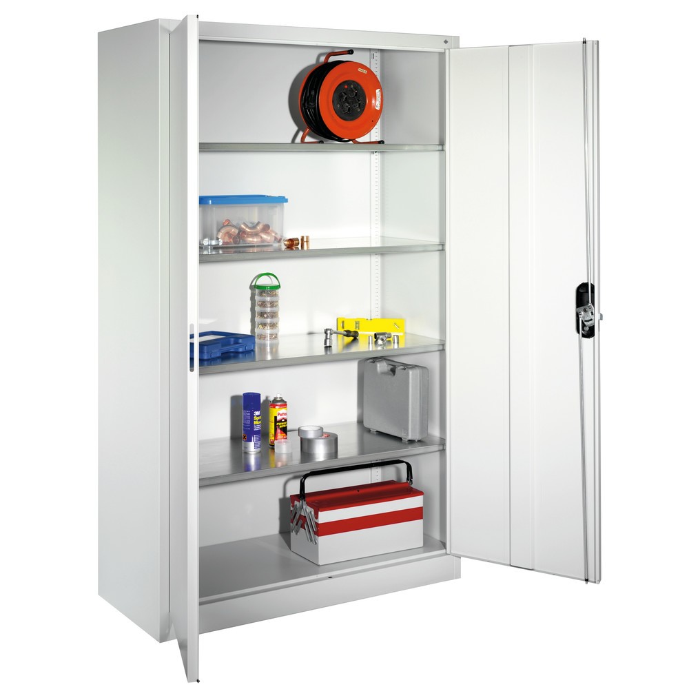 Productafbeelding nr. 14: Werkplaatsdraaideurkast C+P met 4 legborden, hxbxd 1.950 x 700 x 400 mm, antracietgrijs, robijnrood