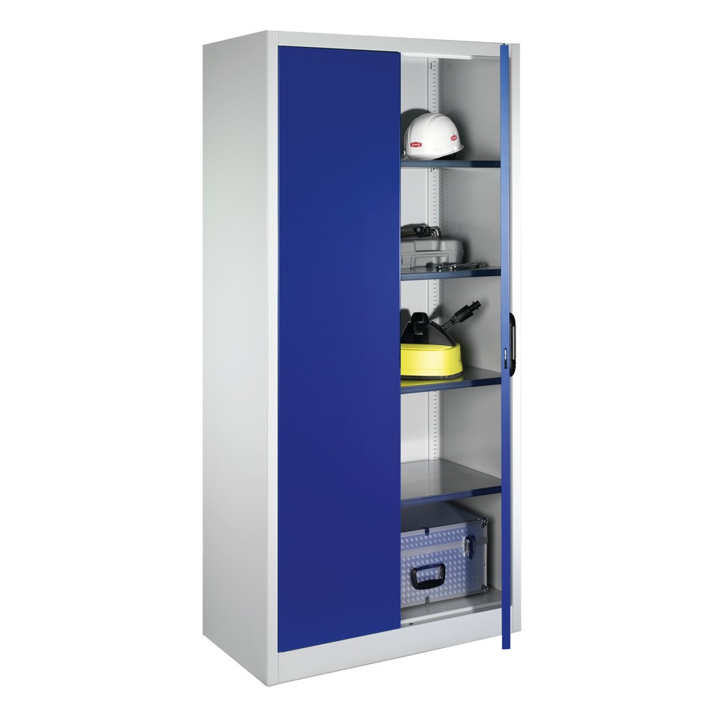 Productafbeelding nr. 2: Werkplaatsdraaideurkast C+P met 4 legborden, hxbxd 1.950 x 700 x 400 mm, antracietgrijs, robijnrood