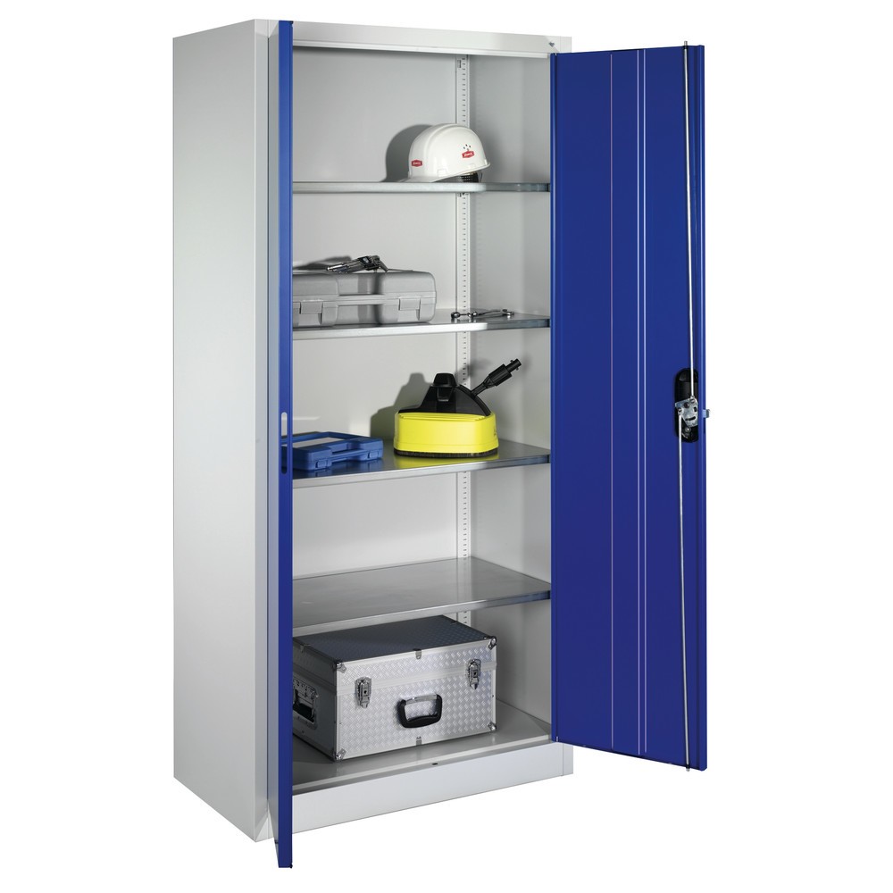 Productafbeelding nr. 9: Werkplaatsdraaideurkast C+P met 4 legborden, hxbxd 1.950 x 700 x 400 mm, antracietgrijs, robijnrood