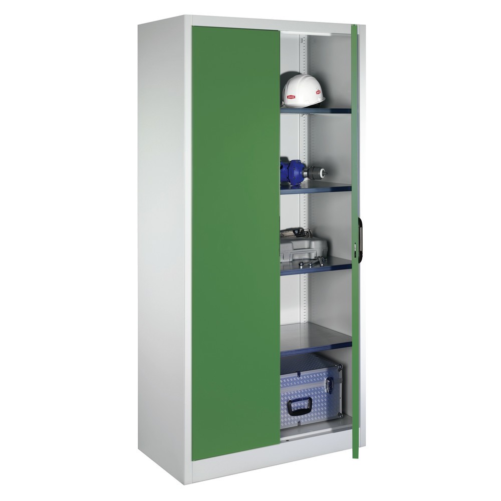 Productafbeelding nr. 7: Werkplaatsdraaideurkast C+P met 4 legborden, hxbxd 1.950 x 700 x 400 mm, antracietgrijs, robijnrood