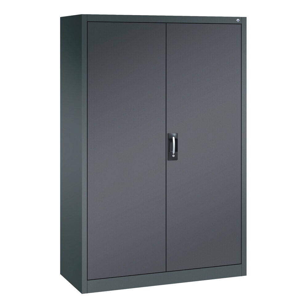 Product afbeelding: Werkplaatsdraaideurkast C+P met centrale wand + 8 legborden, hxbxd 1.950 x 1.200 x 500 mm, antracietgrijs, zwartgrijs
