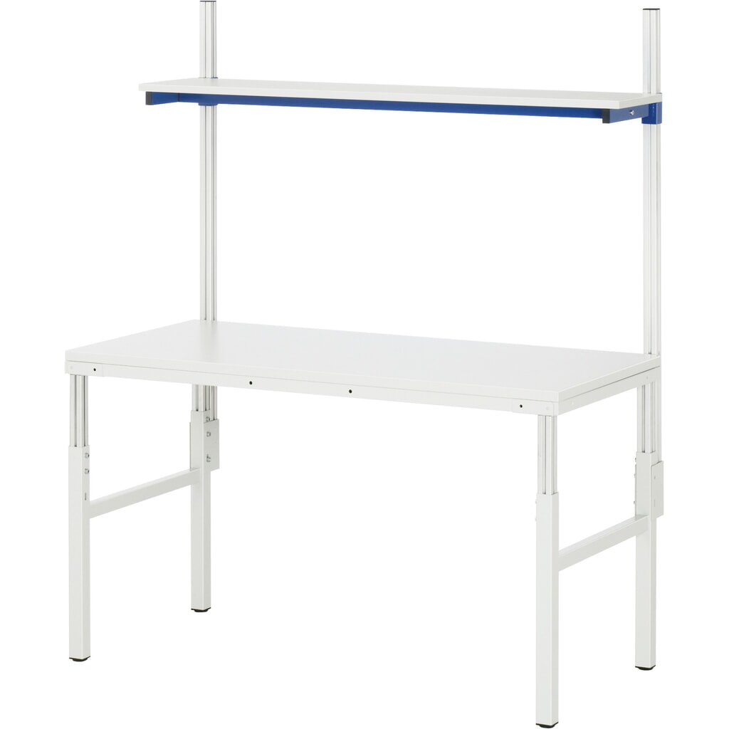 Product afbeelding: Werktafel RAU serie E, met legplank, hxbxd 650-1.000 x 1.200 x 500 mm, werkblad met melaminelaag