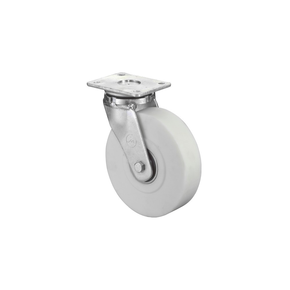 Product afbeelding: Wiel voor zware lasten polyamide, zwenkwiel, kogellager, plaat, Ø x breedte 100 x 55 mm, draagvermogen 900 kg