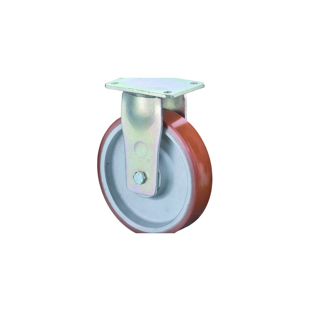 Product afbeelding: Wiel voor zware lasten Prothane® gegoten polyurethaan, bokwiel, kogellager, plaat, Ø x breedte 100 x 50 mm, draagvermogen 400 kg