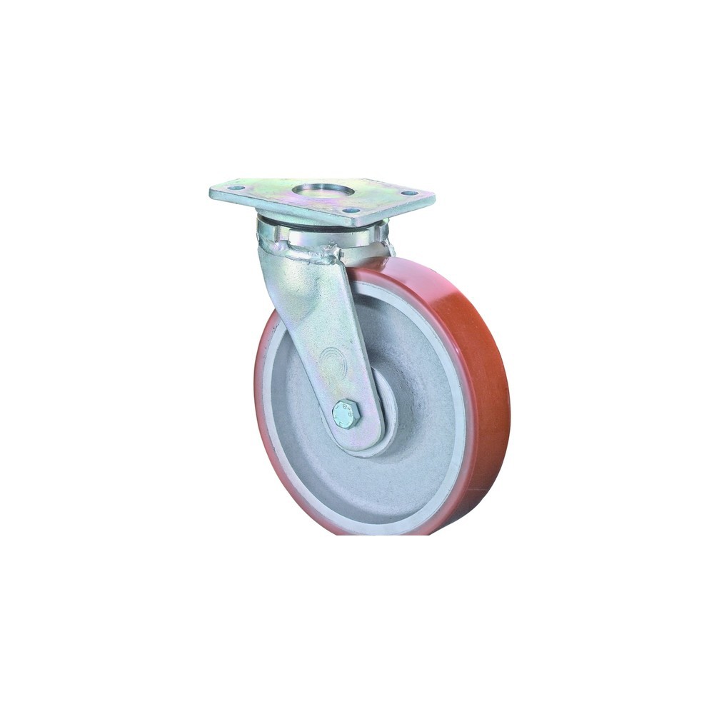 Product afbeelding: Wiel voor zware lasten Prothane® gegoten polyurethaan, zwenkwiel, kogellager, plaat, Ø x breedte 150 x 50 mm, draagvermogen 800 kg