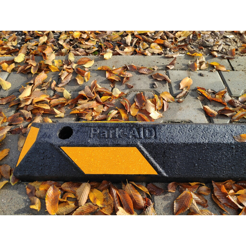Productafbeelding nr. 4: MORAVIA wielstop Park-AID®, zwart met gele reflecterende strepen, breedte 900 mm
