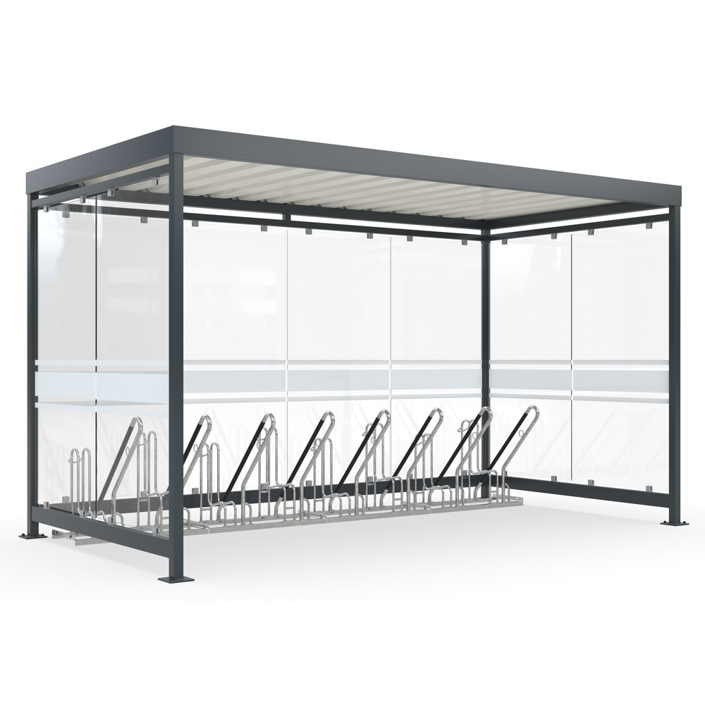 Product afbeelding: Fietsoverkapping met tegenzetsysteem wsm®, 8 plaatsen