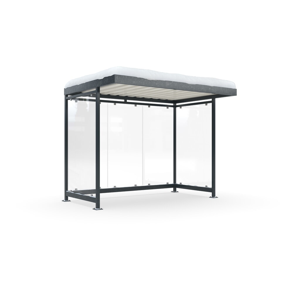 Product afbeelding: Rookoverkapping wsm® KÖLN ALPINE, volledig gemonteerd, sneeuwlast max. 4,15 kN/m², 5 elementen, zonder bestrating, antracietgrijs