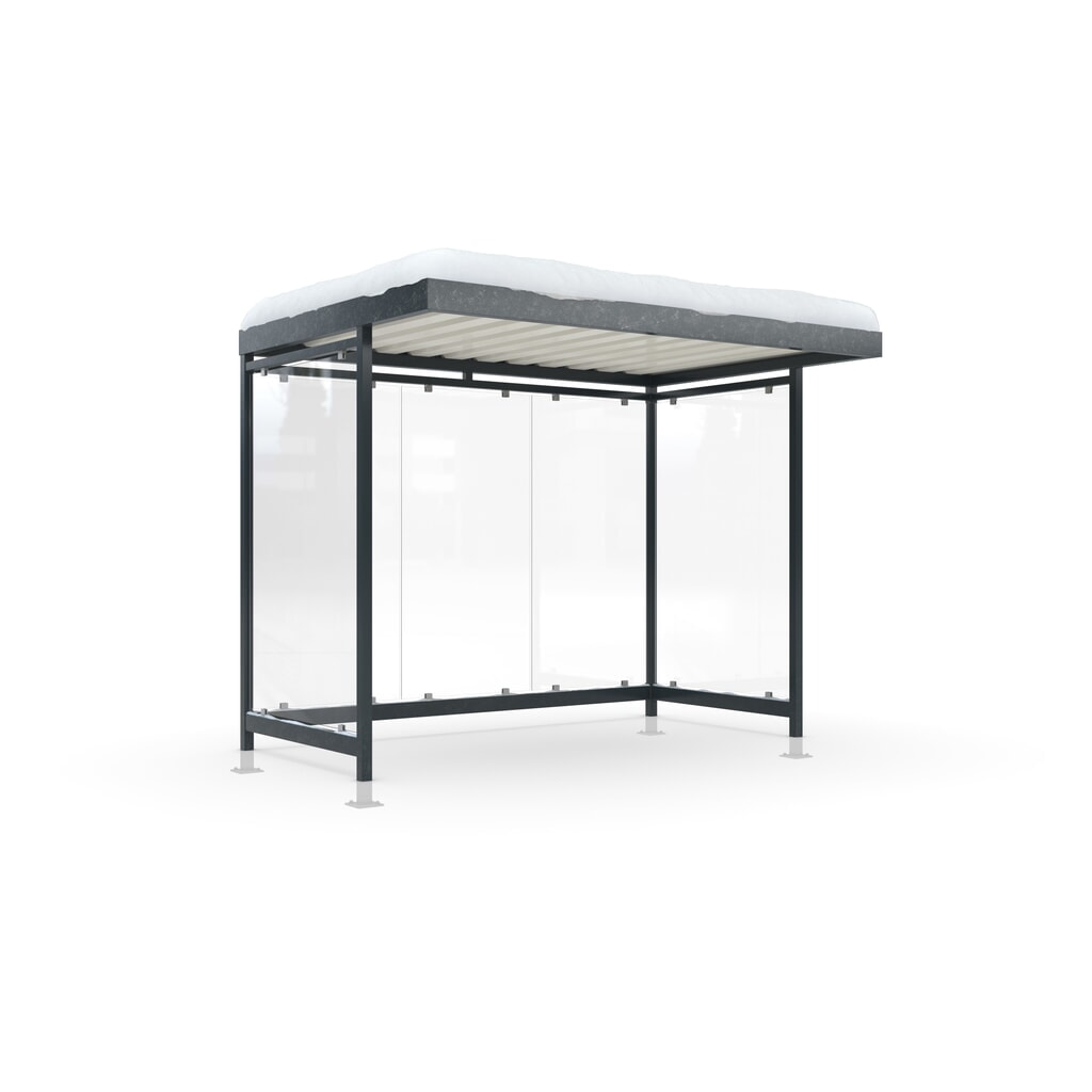 Product afbeelding: Rookoverkapping wsm® KÖLN ALPINE, volledig gemonteerd, sneeuwlast max. 4,15 kN/m², 5 elementen, met bestrating, antracietgrijs