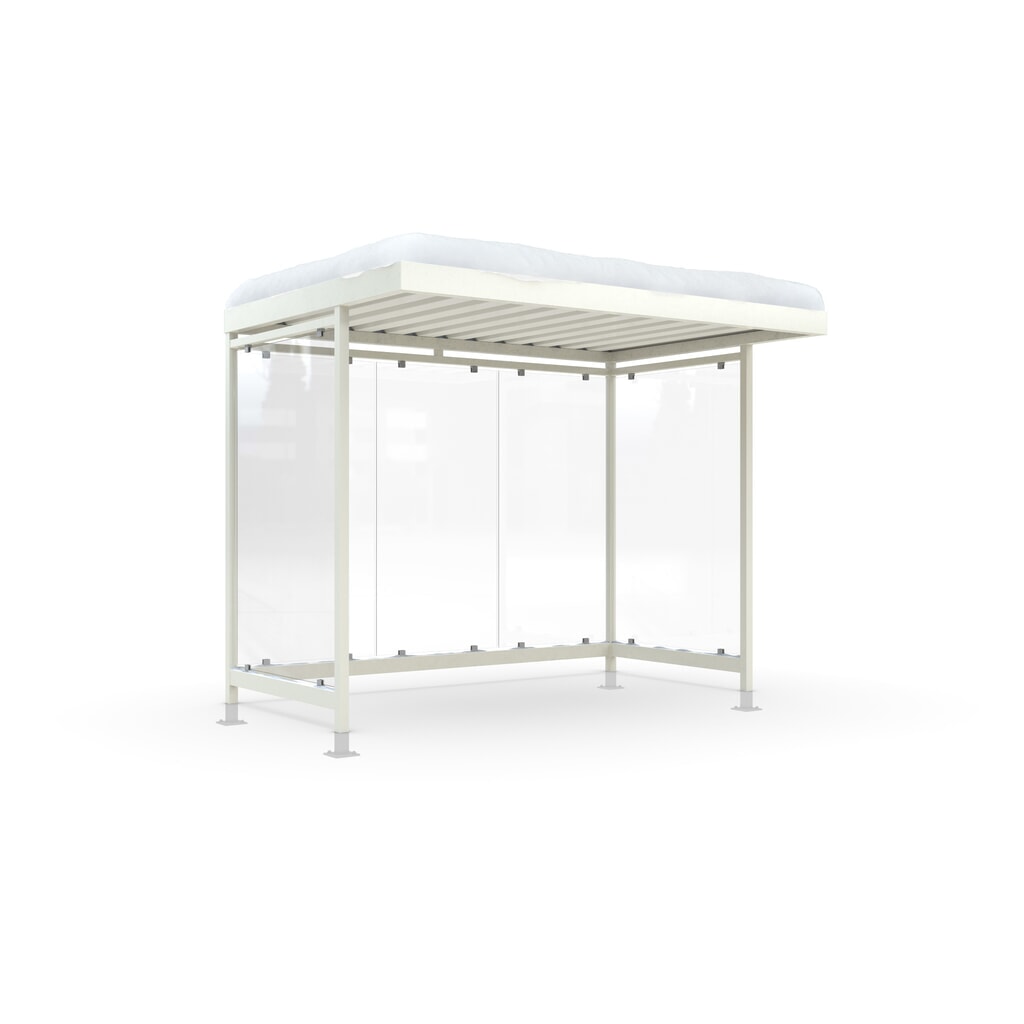 Rookoverkapping wsm® KÖLN ALPINE, volledig gemonteerd, sneeuwlast max. 4,15 kN/m², 5 elementen, met bestrating, grijswit Product afbeelding: Rookoverkapping wsm® KÖLN ALPINE, volledig gemonteerd, sneeuwlast max. 4,15 kN/m², 5 elementen, met bestrating, grijswit