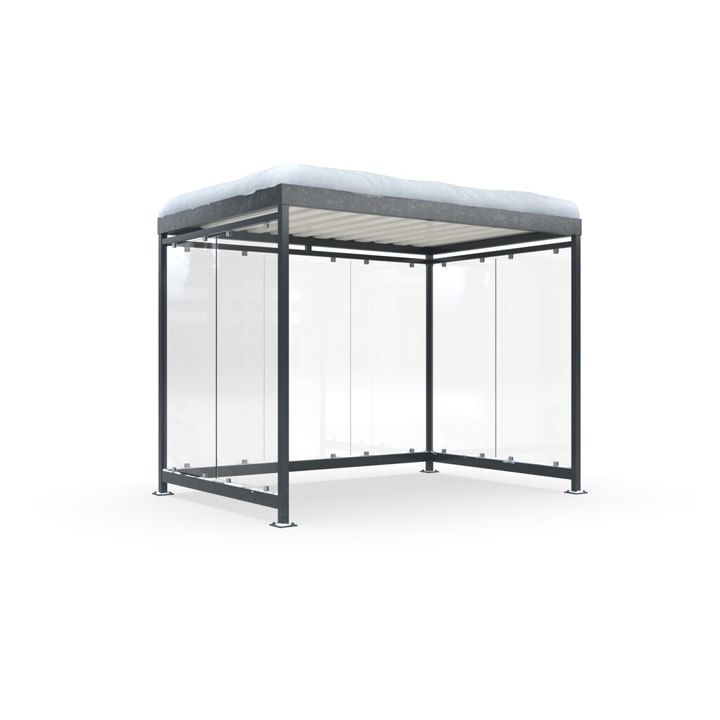 Product afbeelding: Rookoverkapping wsm® KÖLN ALPINE, volledig gemonteerd, sneeuwlast max. 4,15 kN/m², 7 elementen, zonder bestrating, antracietgrijs