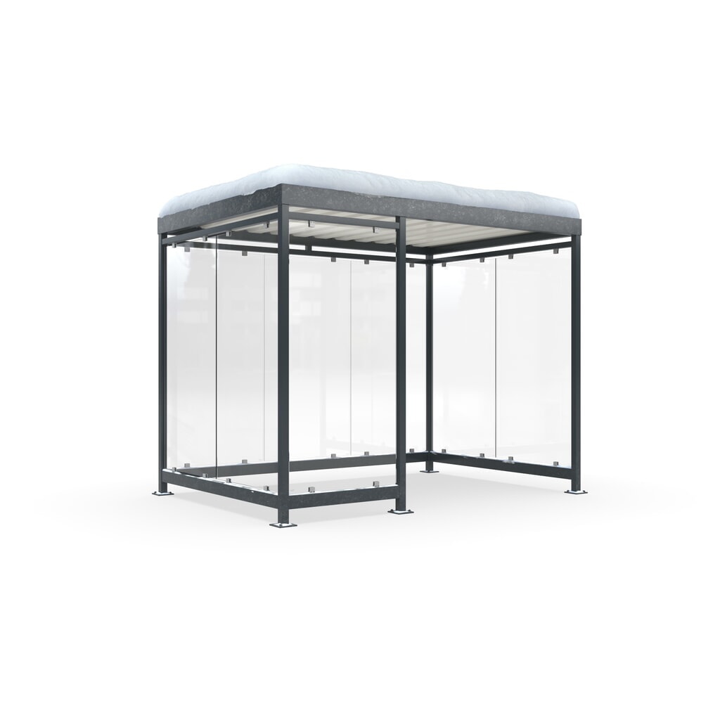 Product afbeelding: Rookoverkapping wsm® KÖLN ALPINE, volledig gemonteerd, sneeuwlast max. 4,15 kN/m², 8 elementen, zonder bestrating, antracietgrijs