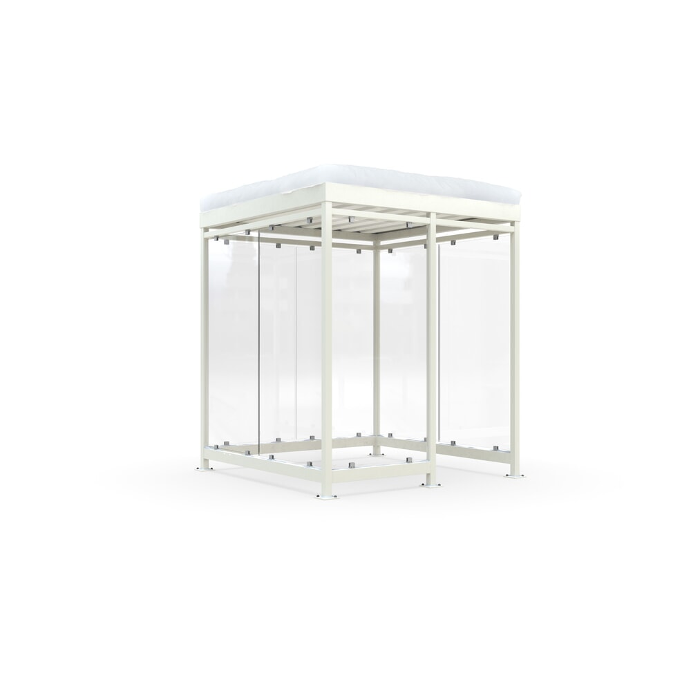 Product afbeelding: Rookoverkapping wsm® KÖLN ALPINE, volledig gemonteerd, sneeuwlast max. 5,6 kN/m², 7 elementen, zonder bestrating, grijswit