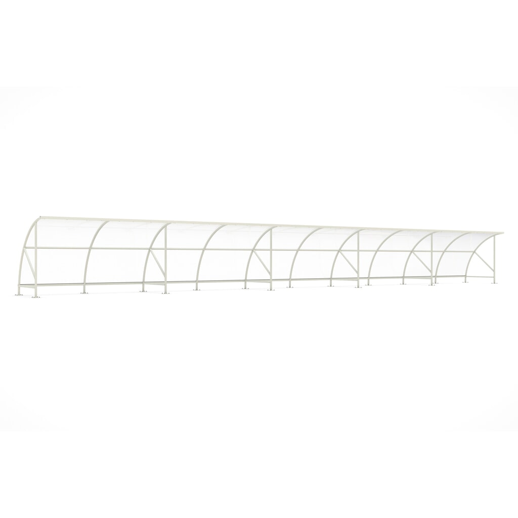 Product afbeelding: Overkapping wsm® BAMBERG in rondboogontwerp, breedte 20.550 mm, grijswit