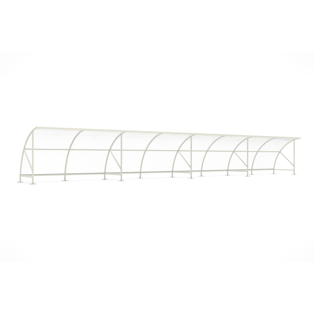 Product afbeelding: Overkapping wsm® BAMBERG in rondboogontwerp, breedte 16.450 mm, grijswit