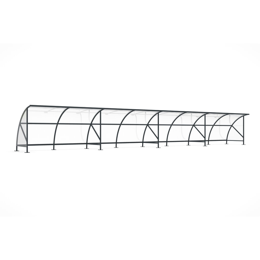 Overkapping wsm® BAMBERG in rondboogontwerp, breedte 16.450 mm, antracietgrijs Product afbeelding: Overkapping wsm® BAMBERG in rondboogontwerp, breedte 16.450 mm, antracietgrijs