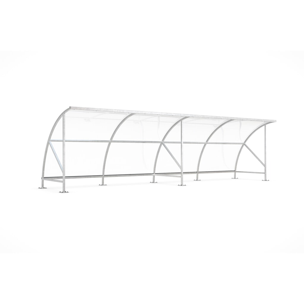 Overkapping wsm® BAMBERG in rondboogontwerp, breedte 8.250 mm, verzinkt Product afbeelding: Overkapping wsm® BAMBERG in rondboogontwerp, breedte 8.250 mm, verzinkt