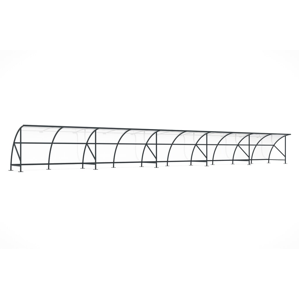 Product afbeelding: Overkapping wsm® BAMBERG in rondboogontwerp, breedte 20.550 mm, antracietgrijs