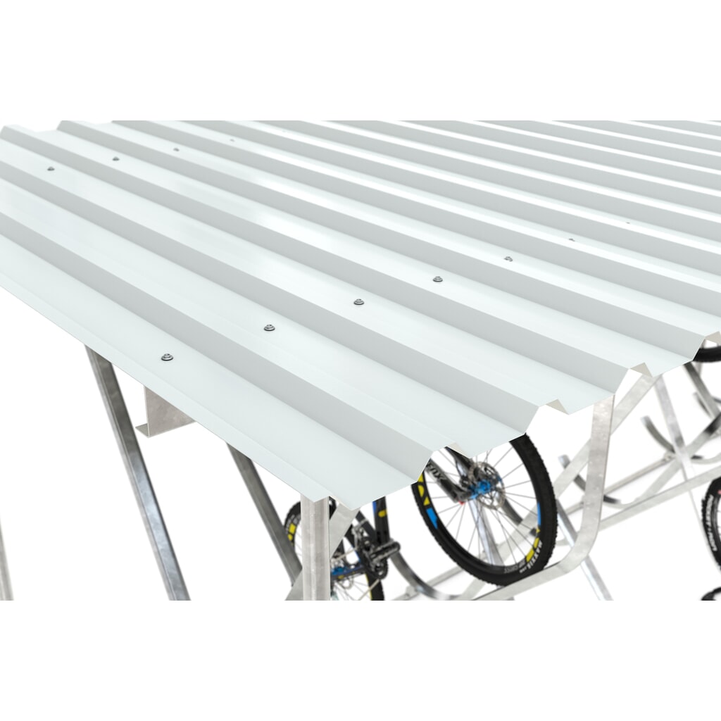 Overkapping wsm® SIEGEN, met hoog schuin fietsenrek, thermisch verzinkt, 1-zijdig, 10 plaatsen Productafbeelding nr. 2: Overkapping wsm® SIEGEN, met hoog schuin fietsenrek, thermisch verzinkt, 1-zijdig, 10 plaatsen