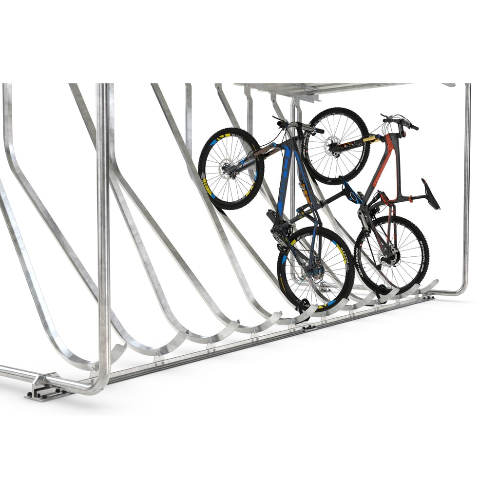 Overkapping wsm® SIEGEN, met hoog schuin fietsenrek, thermisch verzinkt, 1-zijdig, 10 plaatsen Productafbeelding nr. 8: Overkapping wsm® SIEGEN, met hoog schuin fietsenrek, thermisch verzinkt, 1-zijdig, 10 plaatsen
