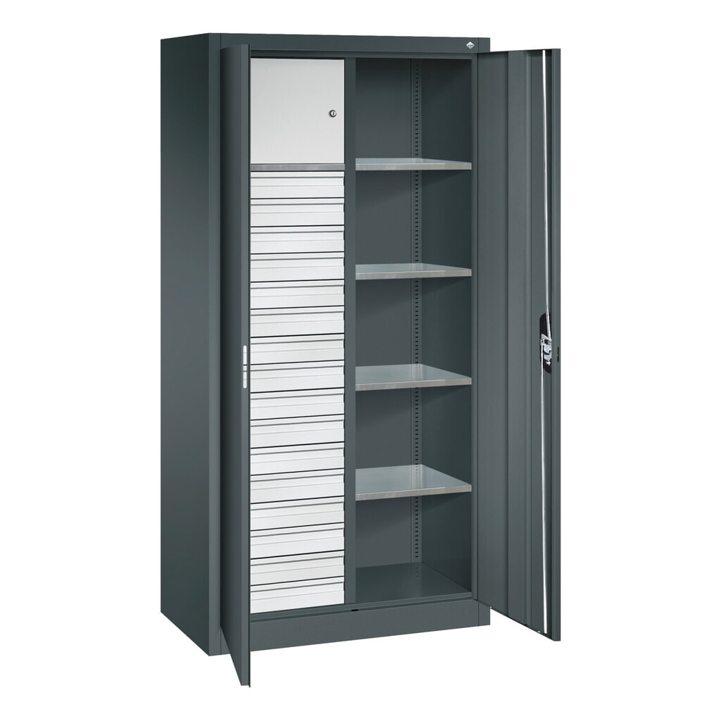 Productafbeelding nr. 5: Draaideurkast, cap. 700 kg, 195x93x50cm, lichtgrijs, robijnrood