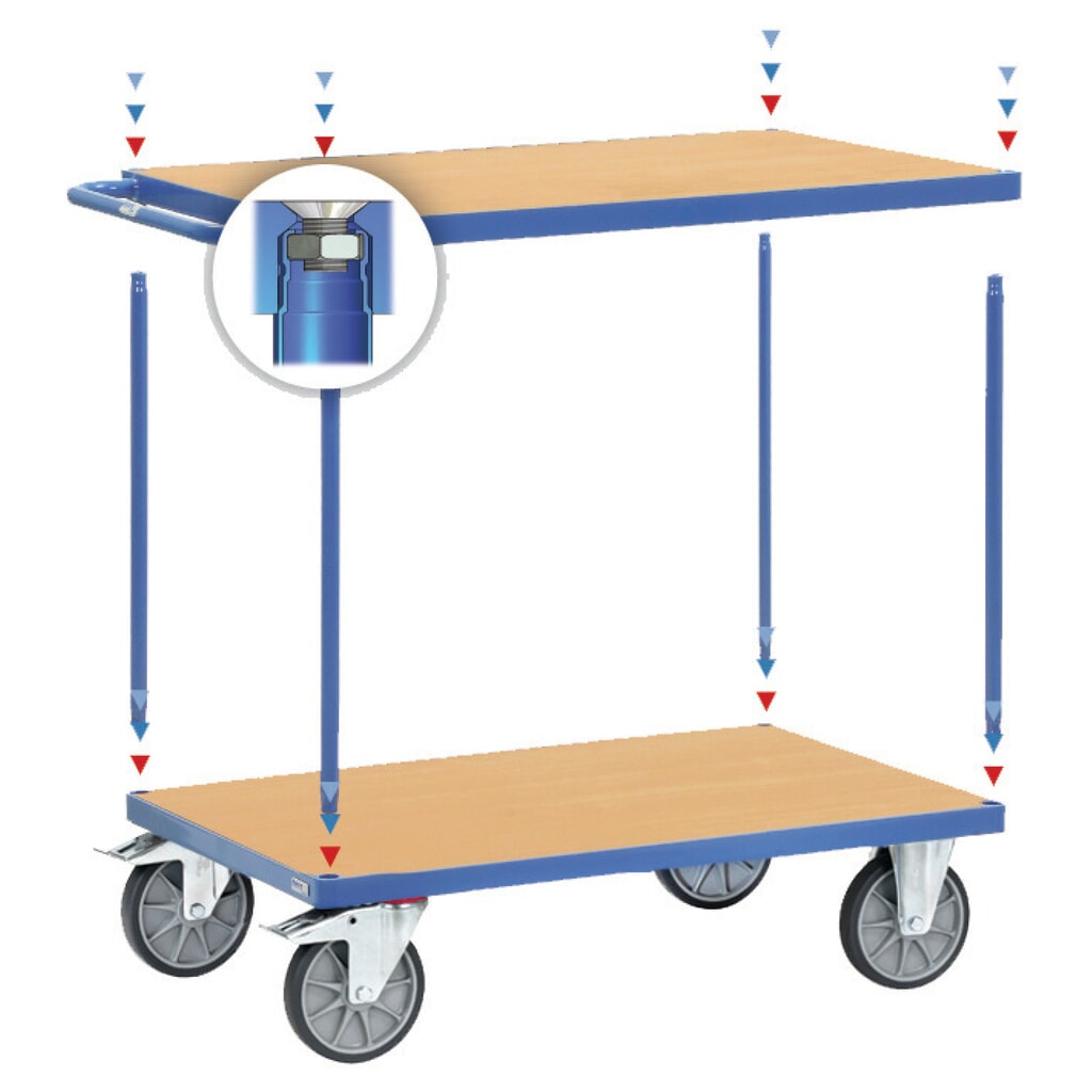 Productafbeelding nr. 4: Zware tafel- en montagewagen fetra®, 2 etages van 500 x 850 mm