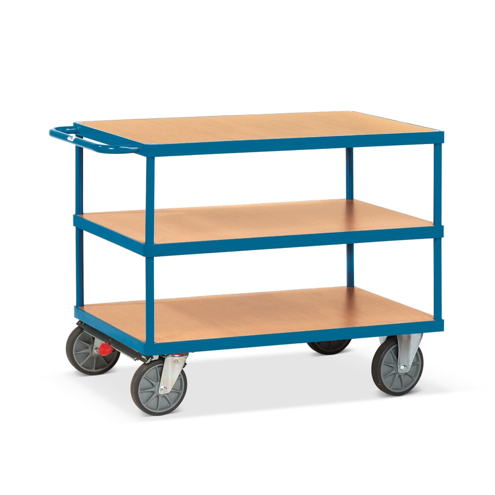 Productafbeelding nr. 1: Zware tafel- en montagewagen fetra®, 3 etages van 800 x 1.200 mm, met centrale rem