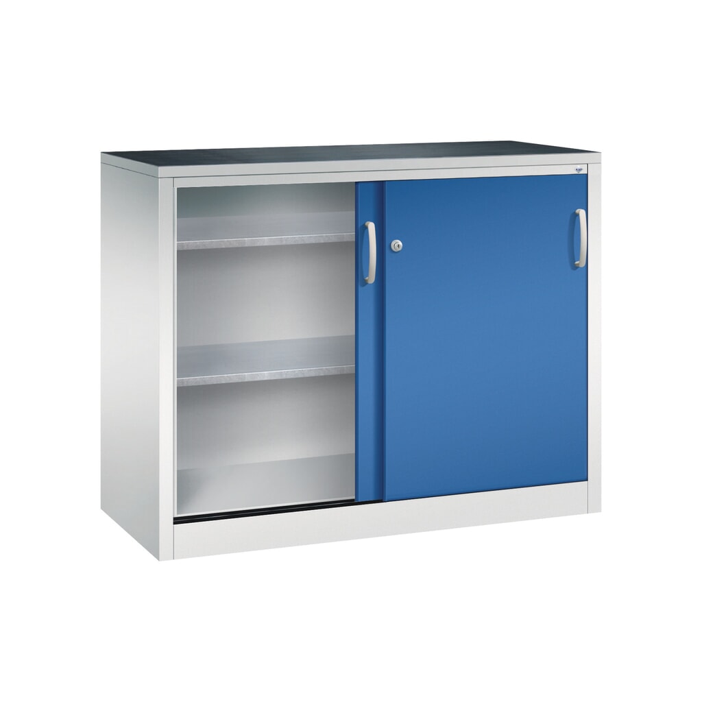 Productafbeelding nr. 2: Zwarelast-schuifdeurenkast C+P, hxbxd 1.000 x 1.200 x 500 mm, lichtgrijs, gentiaanblauw
