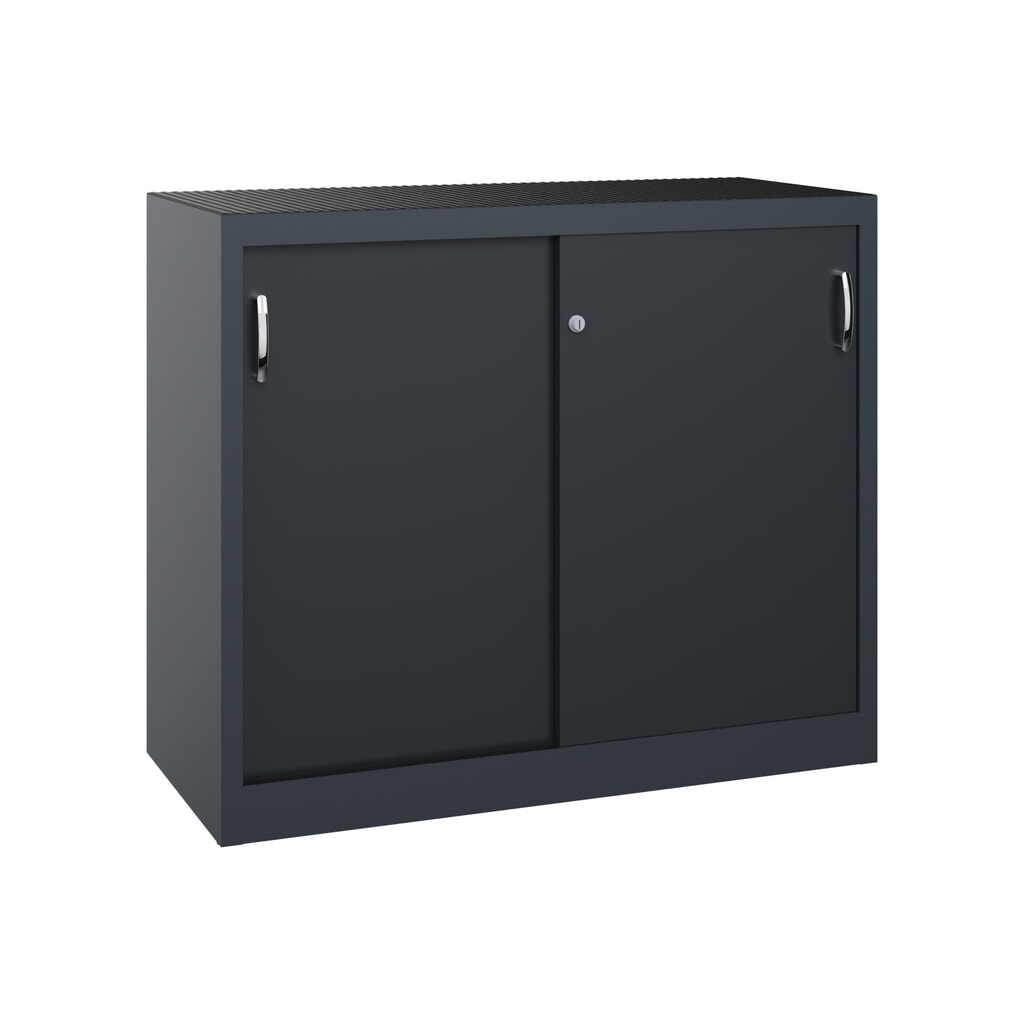 Product afbeelding: Zwarelast-schuifdeurenkast C+P, hxbxd 1.000 x 1.200 x 500 mm, antracietgrijs, zwartgrijs