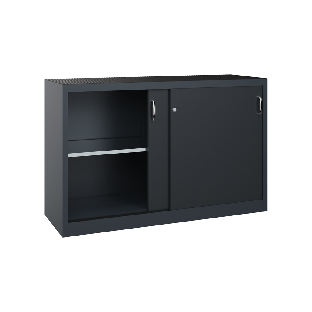 Productafbeelding nr. 2: Zwarelast-schuifdeurenkast C+P, hxbxd 1.000 x 1.600 x 500 mm, antracietgrijs, zwartgrijs