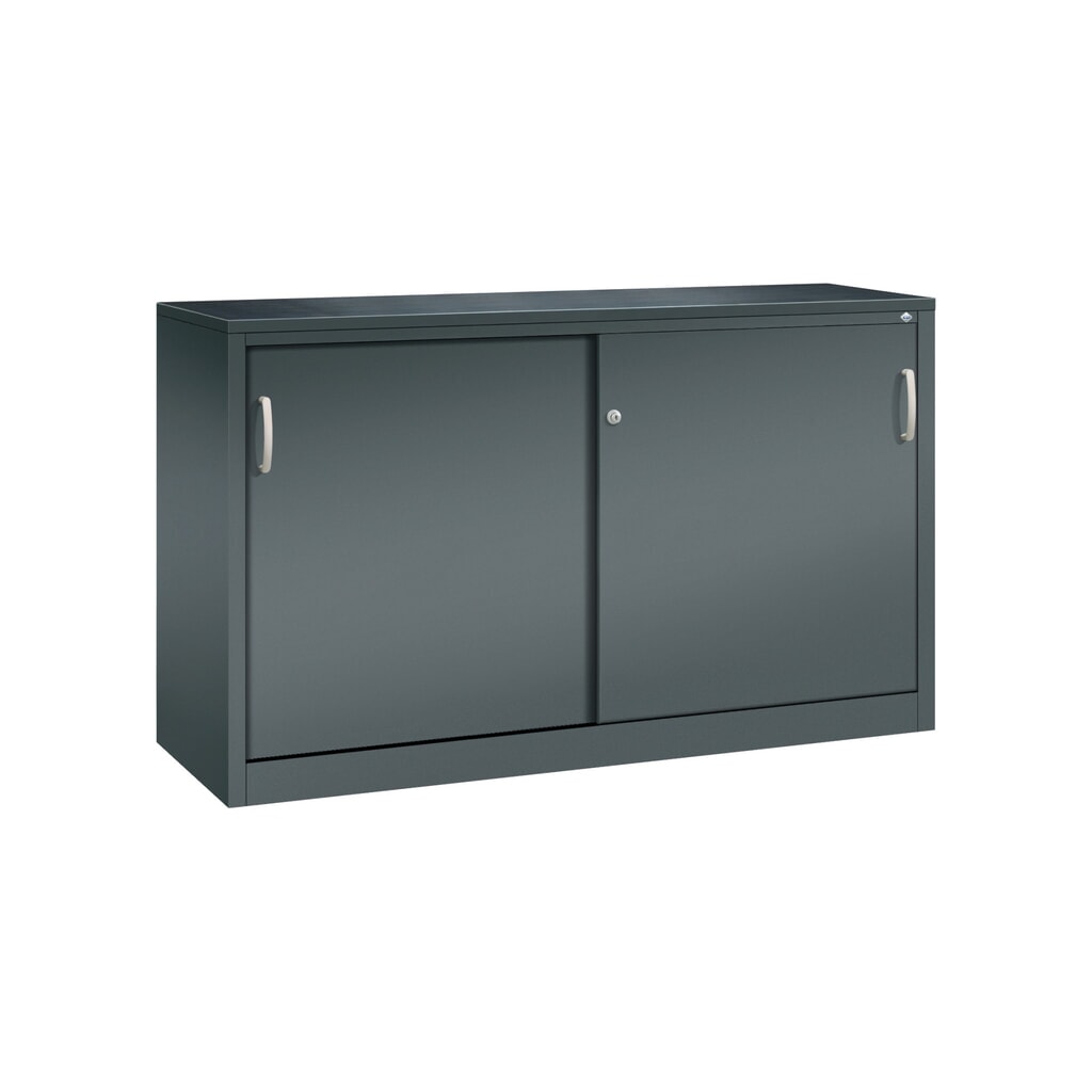 Zwarelast-schuifdeurenkast C+P, hxbxd 1.000 x 1.600 x 500 mm, antracietgrijs, antracietgrijs Product afbeelding: Zwarelast-schuifdeurenkast C+P, hxbxd 1.000 x 1.600 x 500 mm, antracietgrijs, antracietgrijs