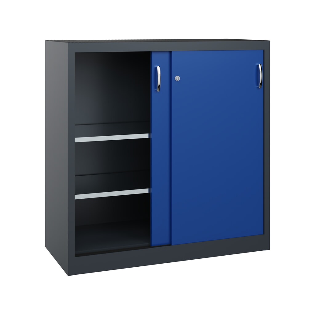 Productafbeelding nr. 3: Zwarelast-schuifdeurenkast C+P, hxbxd 1.200 x 1.200 x 500 mm, antracietgrijs, gentiaanblauw
