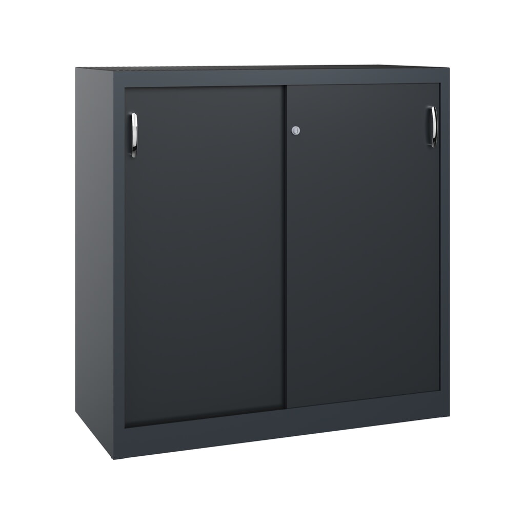 Product afbeelding: Zwarelast-schuifdeurenkast C+P, hxbxd 1.200 x 1.200 x 500 mm, antracietgrijs, zwartgrijs