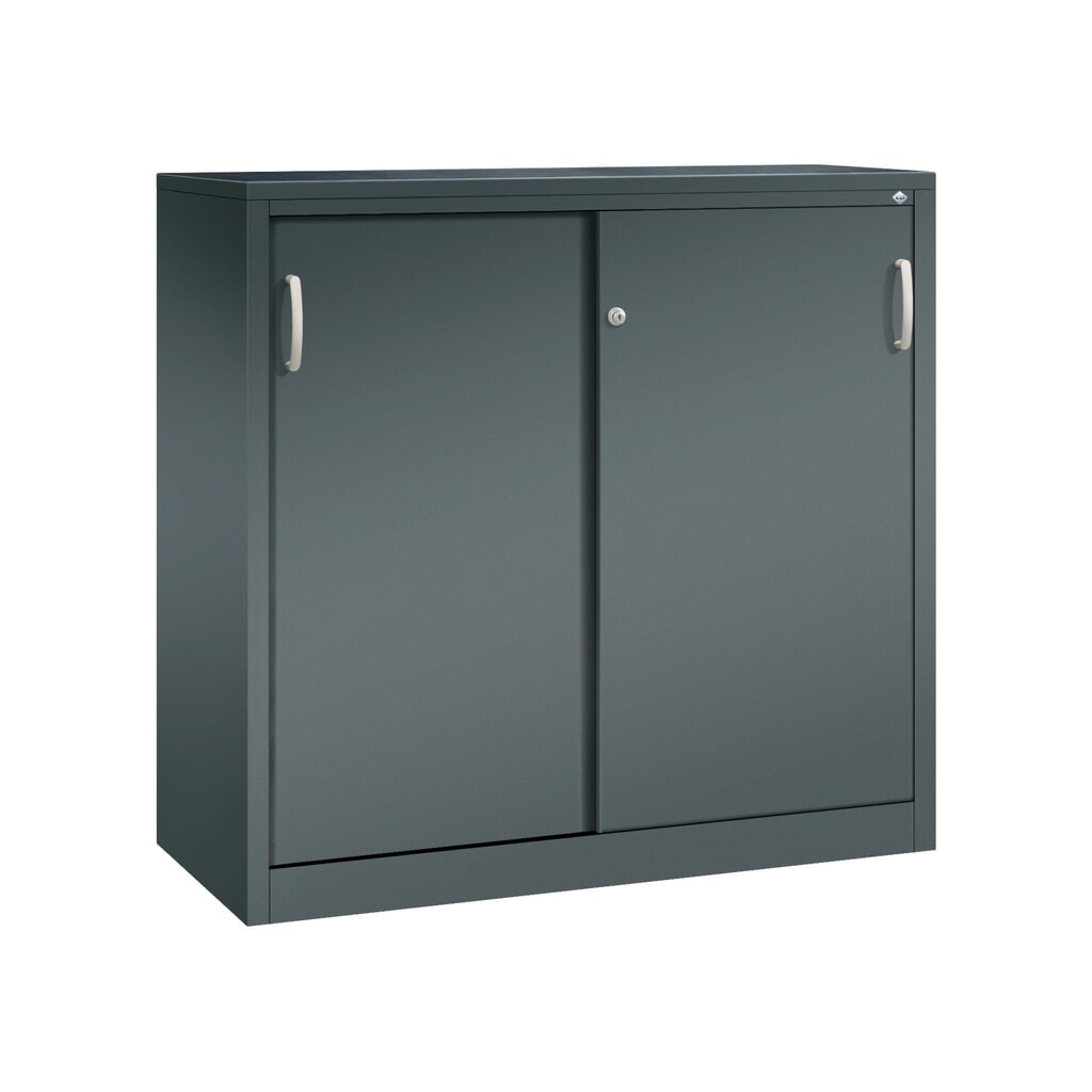 Zwarelast-schuifdeurenkast C+P, hxbxd 1.200 x 1.200 x 500 mm, antracietgrijs, antracietgrijs Product afbeelding: Zwarelast-schuifdeurenkast C+P, hxbxd 1.200 x 1.200 x 500 mm, antracietgrijs, antracietgrijs