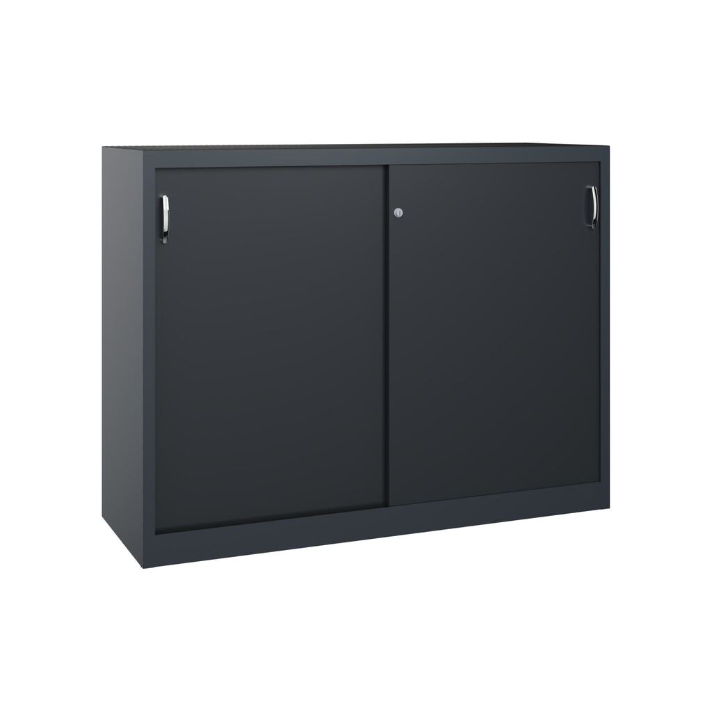 Product afbeelding: Zwarelast-schuifdeurenkast C+P, hxbxd 1.200 x 1.600 x 500 mm, antracietgrijs, zwartgrijs