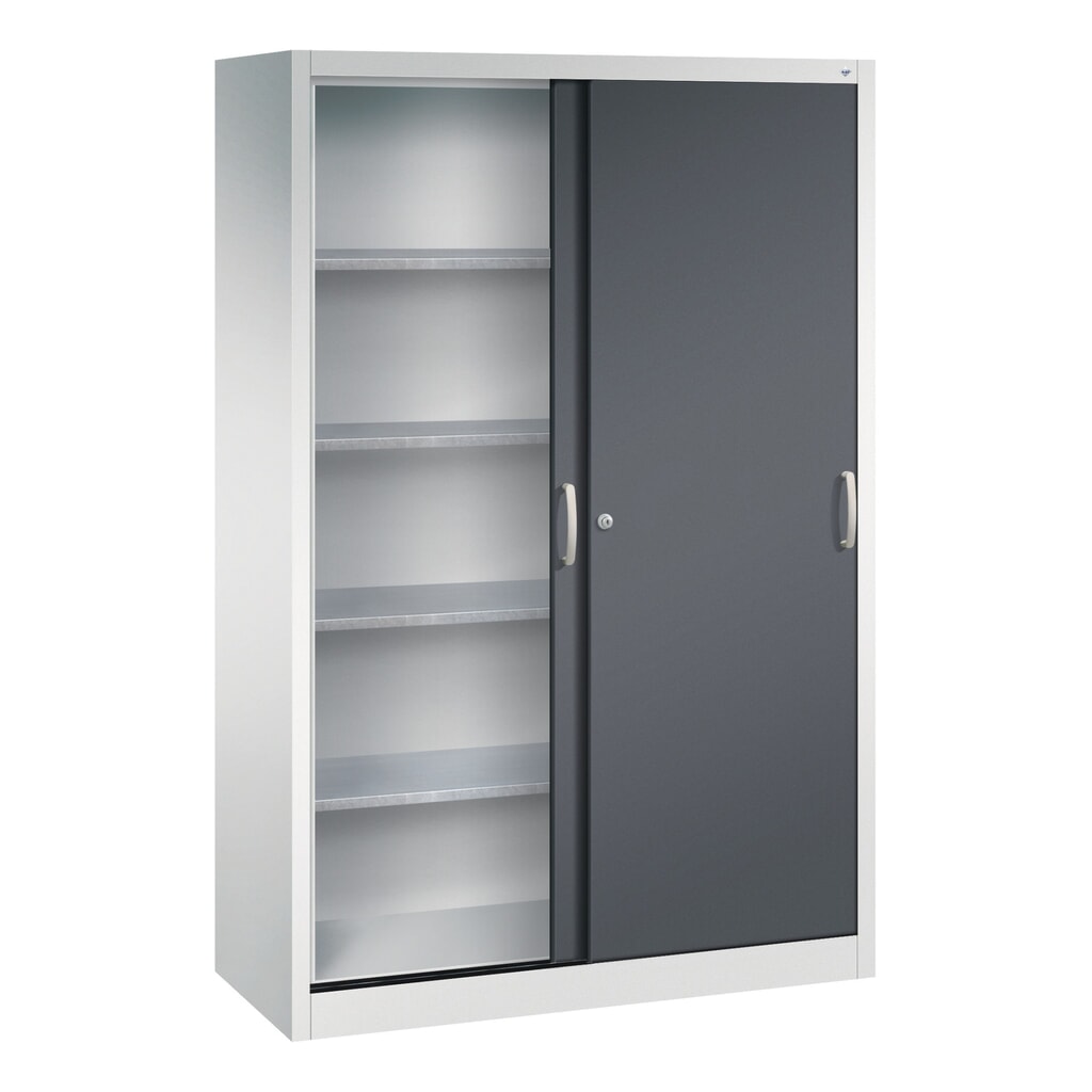 Productafbeelding nr. 3: Zwarelast-schuifdeurenkast C+P, hxbxd 1.950 x 1.200 x 500 mm, lichtgrijs, zwartgrijs