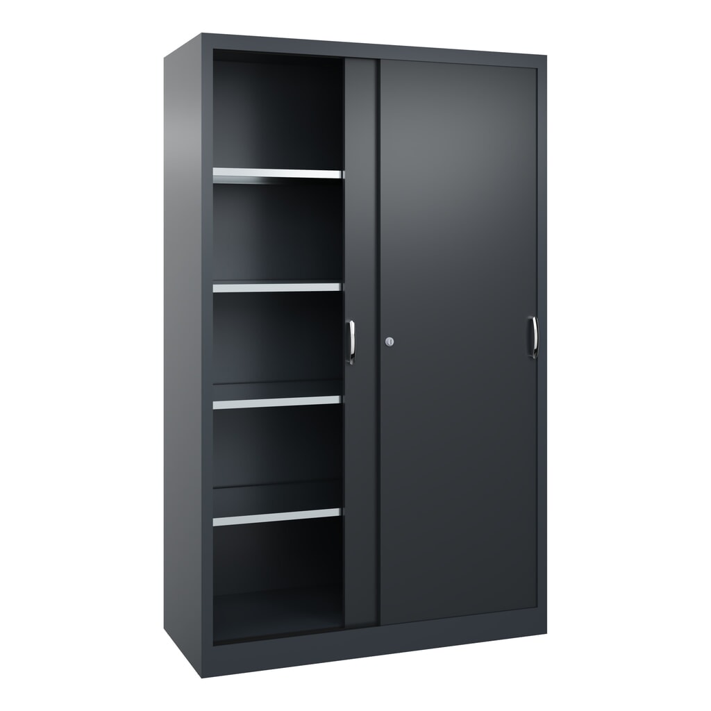 Productafbeelding nr. 2: Zwarelast-schuifdeurenkast C+P, hxbxd 1.950 x 1.200 x 500 mm, antracietgrijs, zwartgrijs